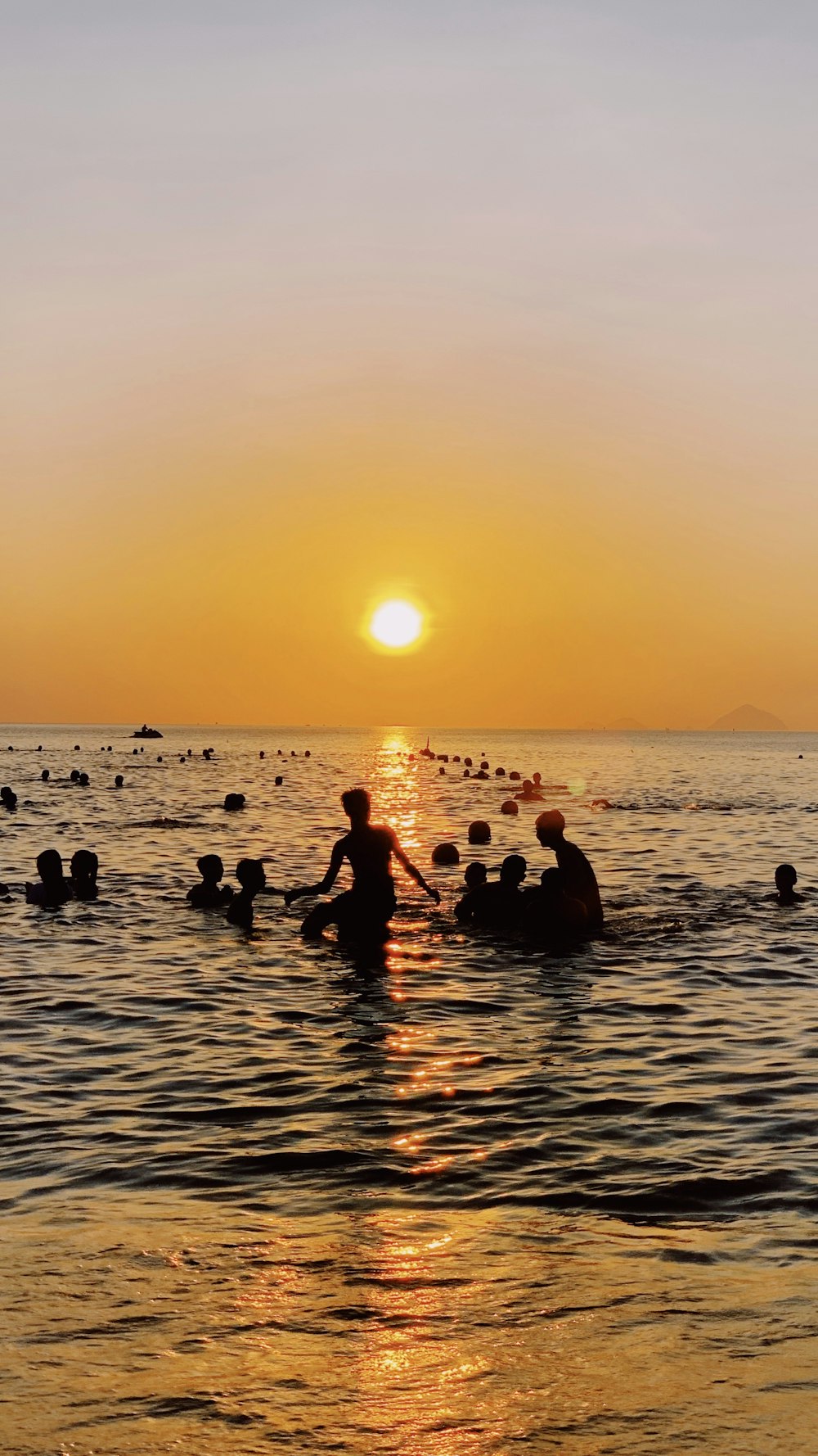 silhouette of people during sunset