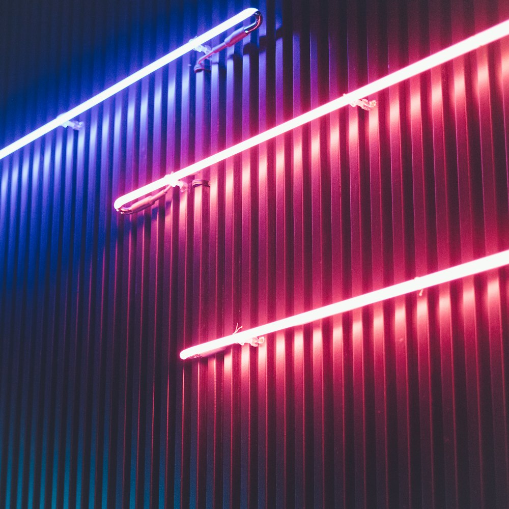 blue and red neon lights