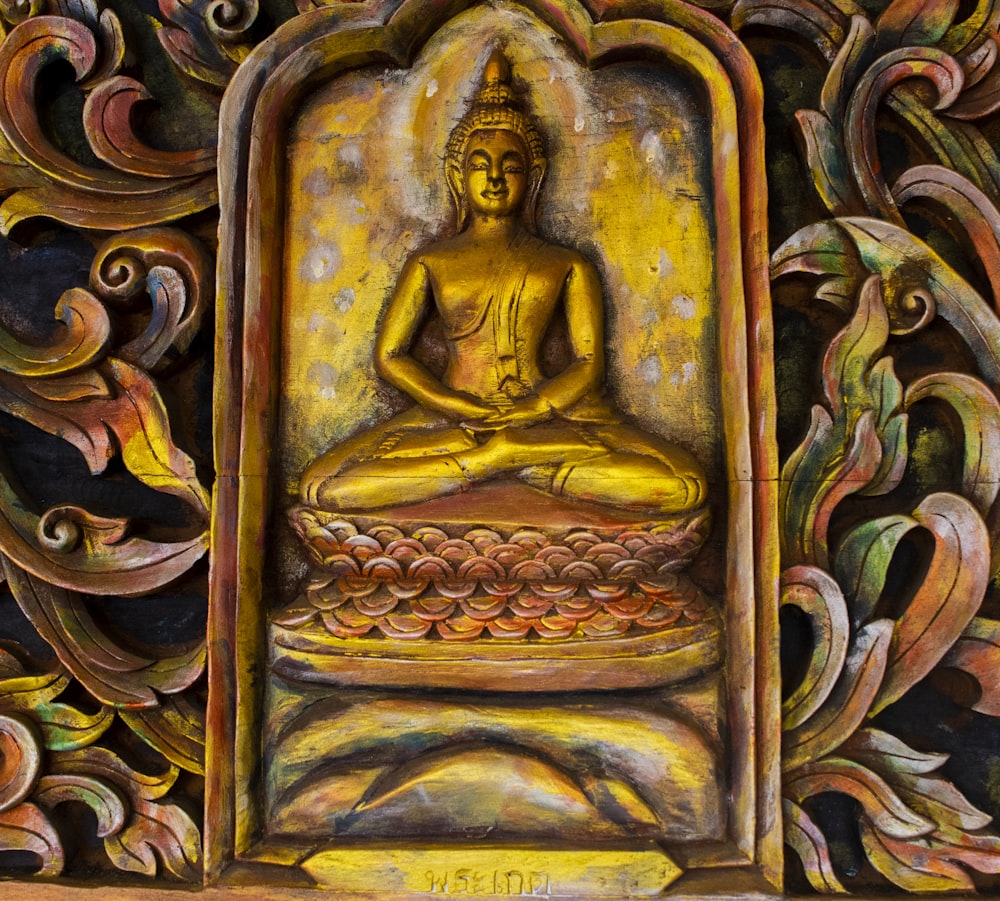 decorazione murale in rilievo Buddha in ottone