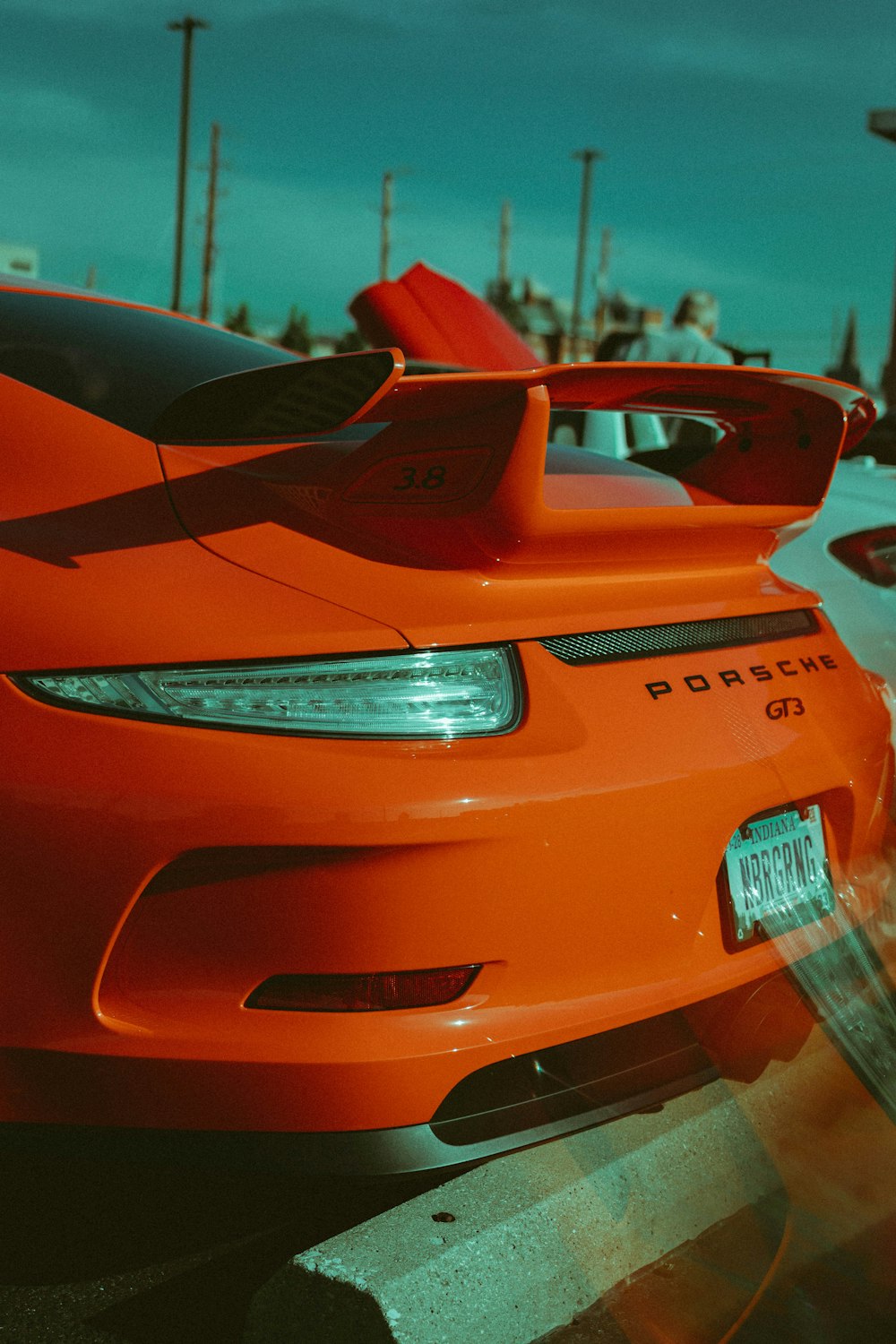 orange Porsche car