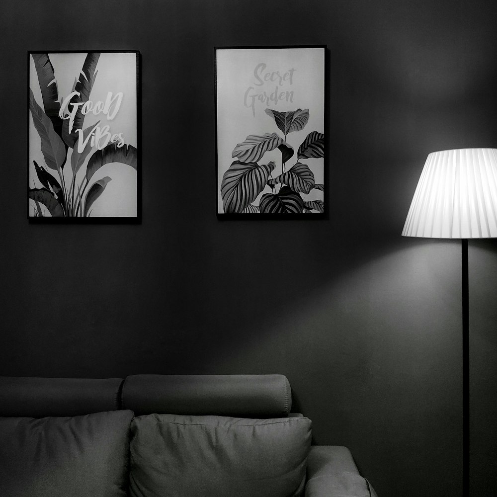 grayscale photo of plants