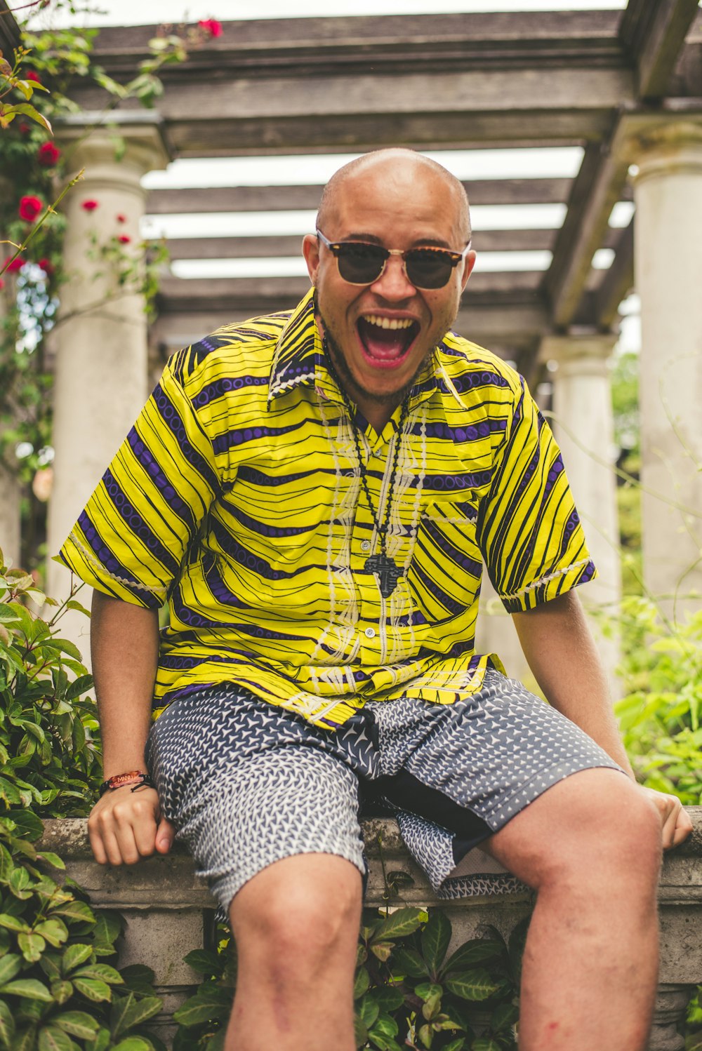 man wearing yellow and black dress shirt