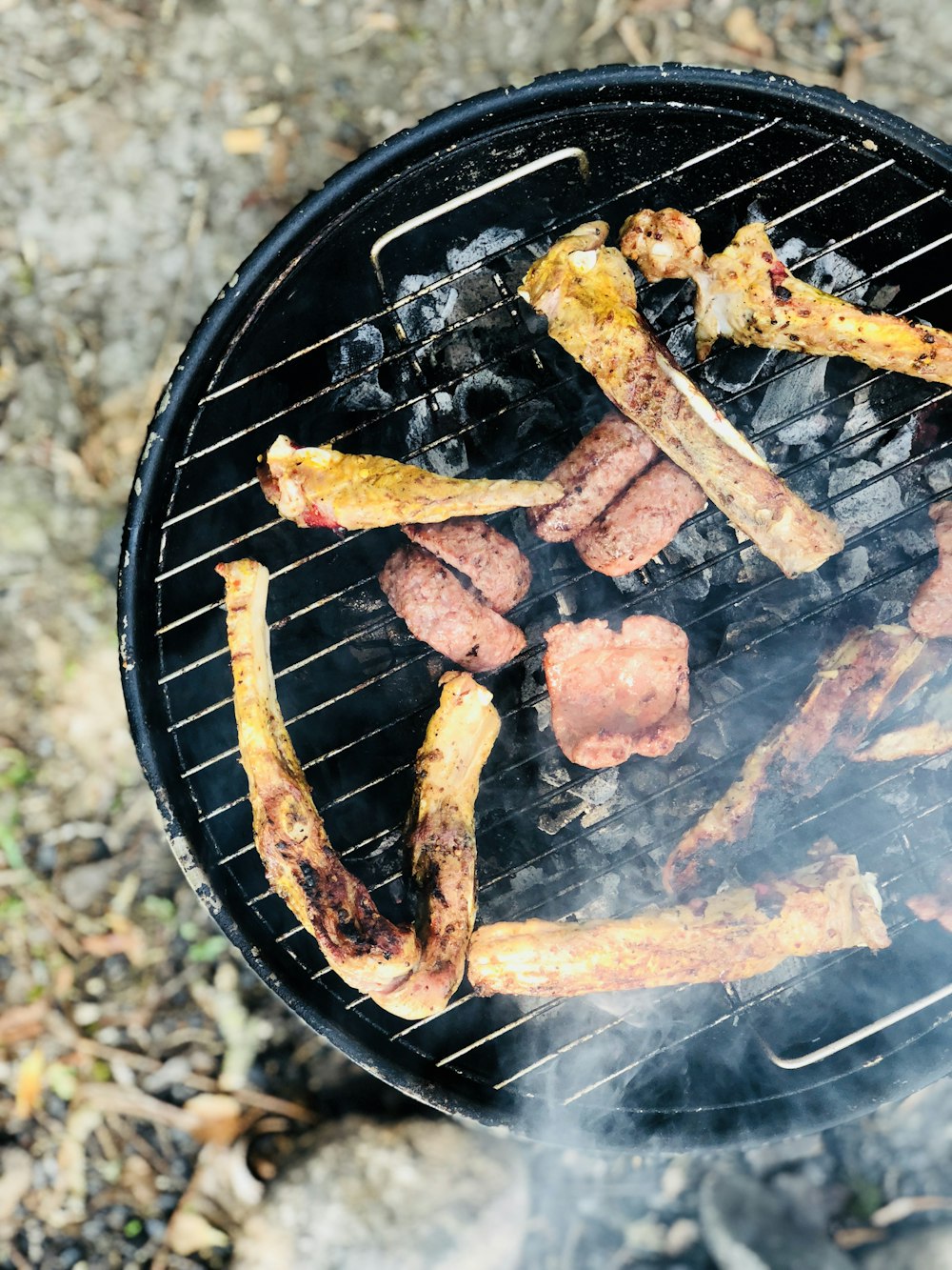 black charcoal grill