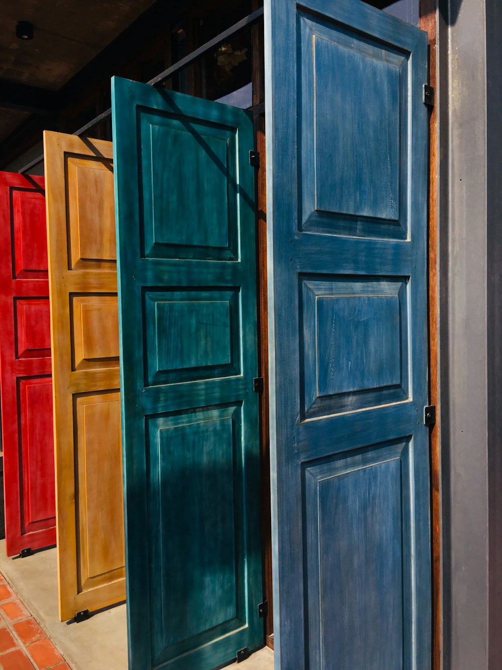 assorted-color doors