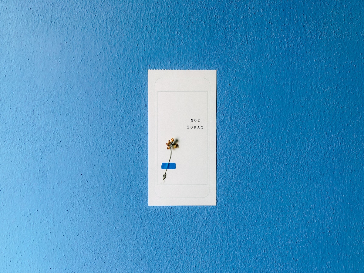 White and blue floral card