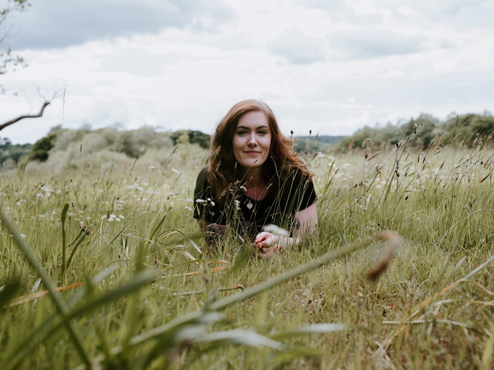 woman on grass field