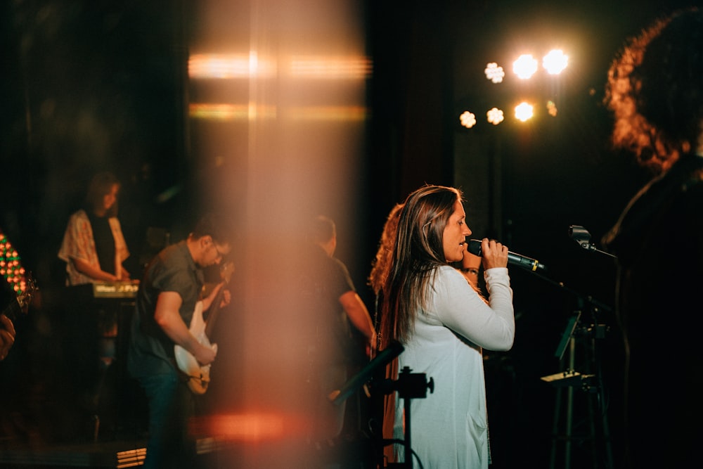 people performing on stage