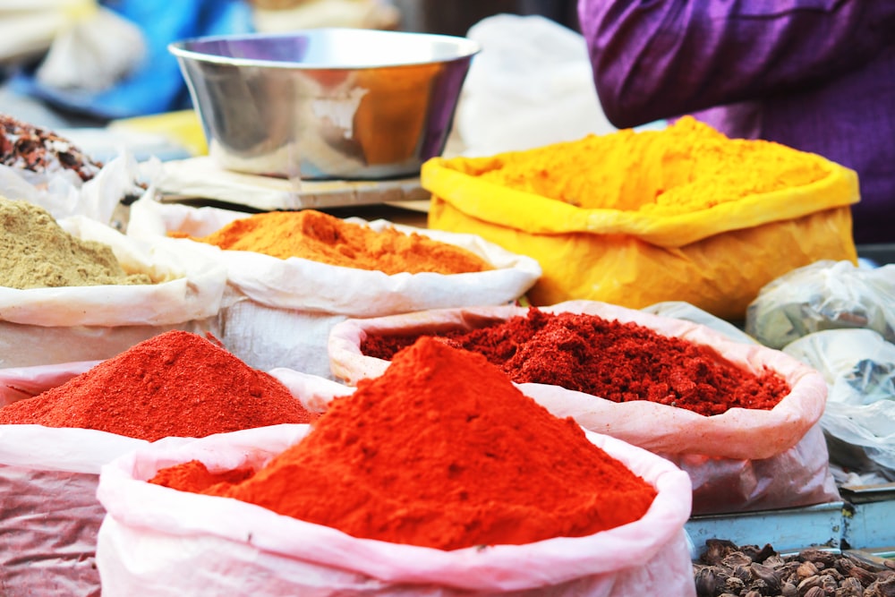 assorted spices on display