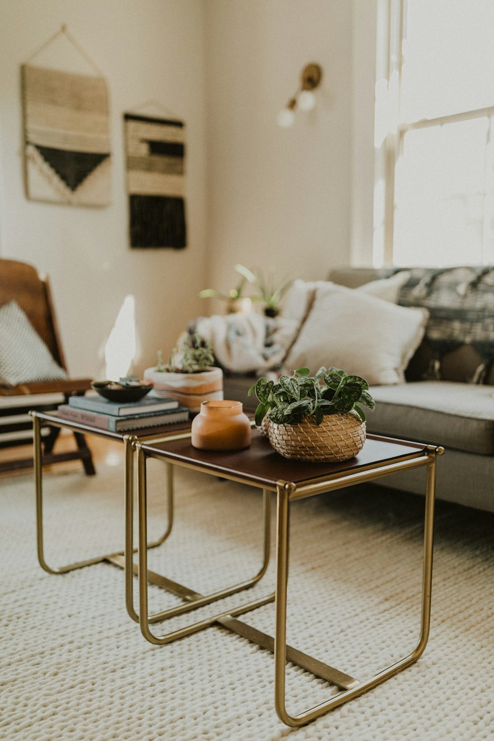 square square brown tables