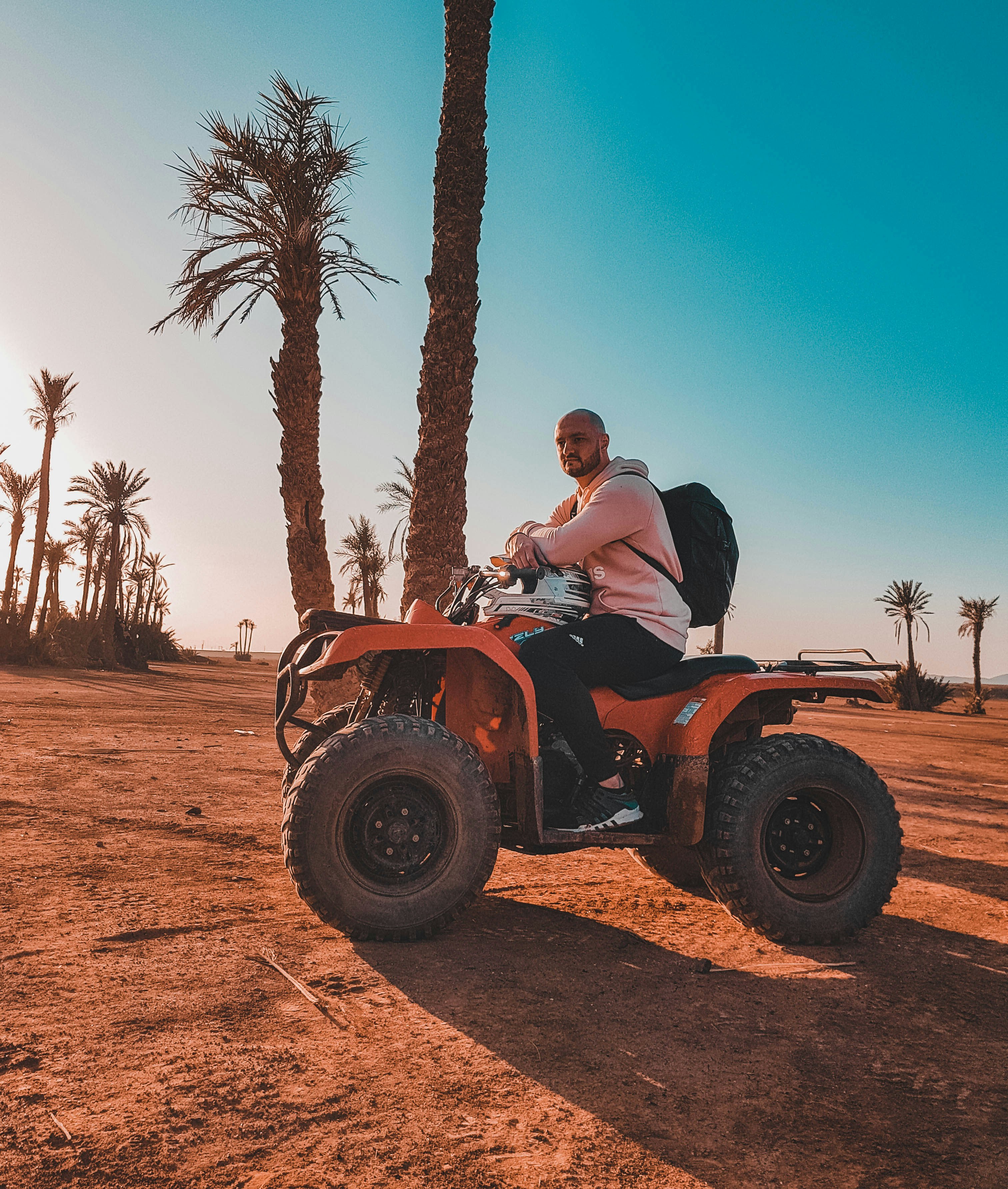 Rider on a quad bike in the desert
