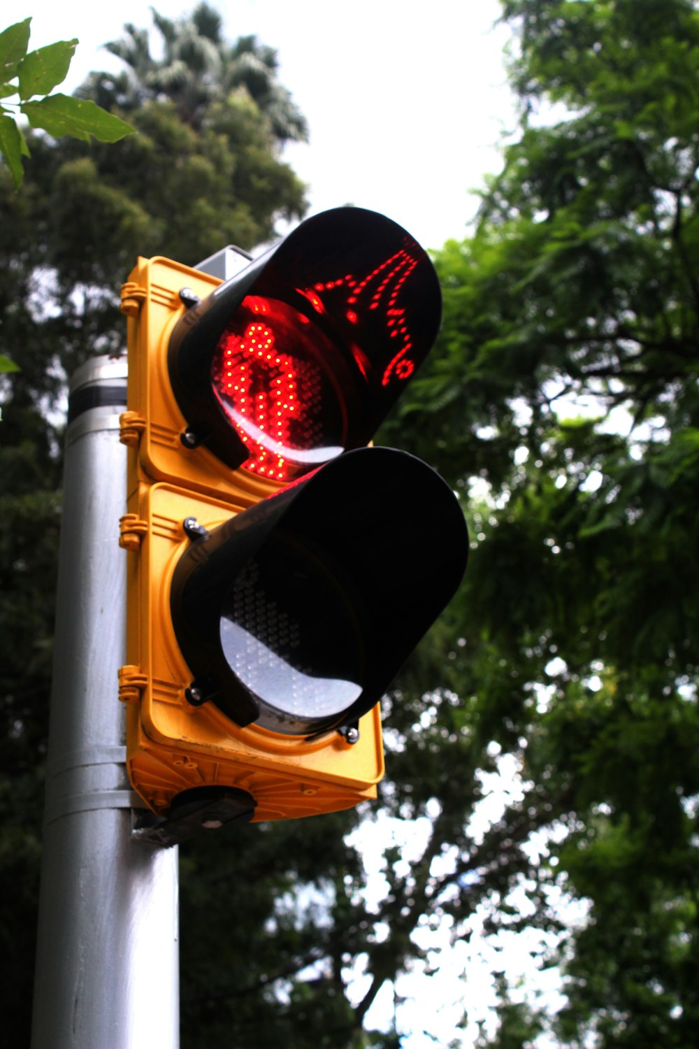 traffic light displaying red light