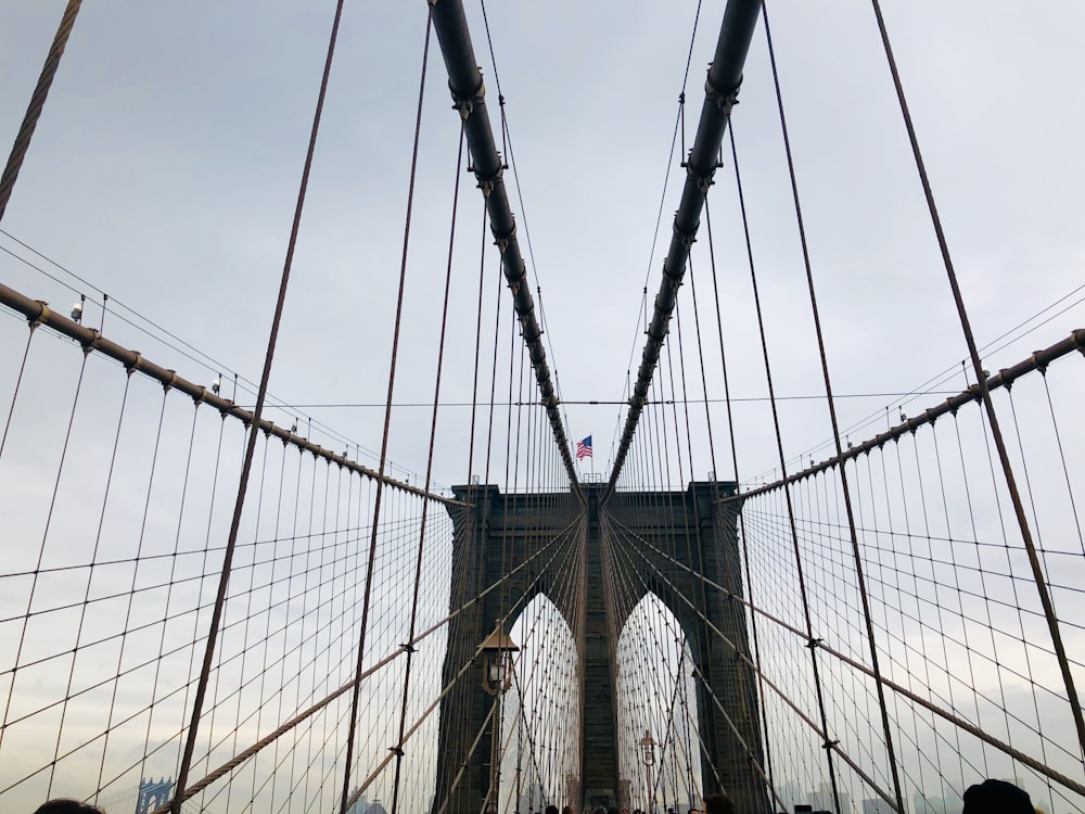 gray concrete suspension bridge