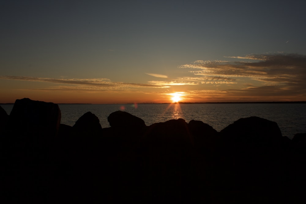 silhouette of cliff