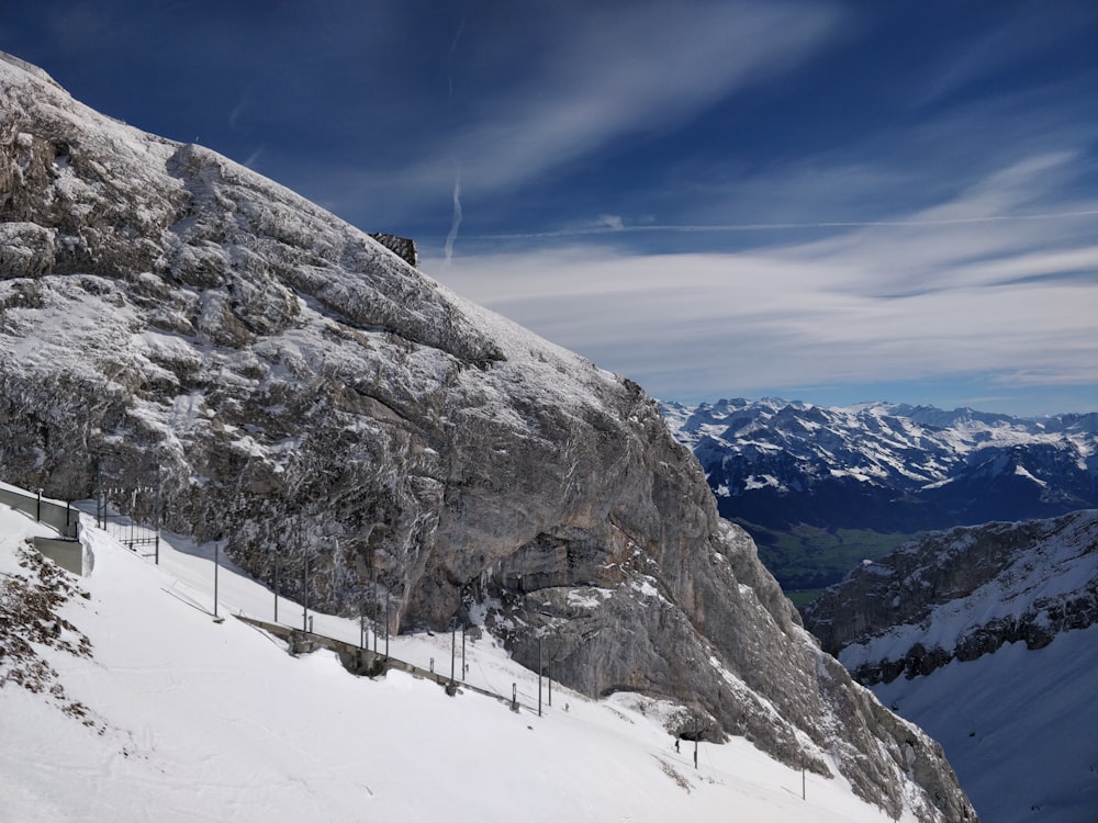 architectural photography of white and gray mountain