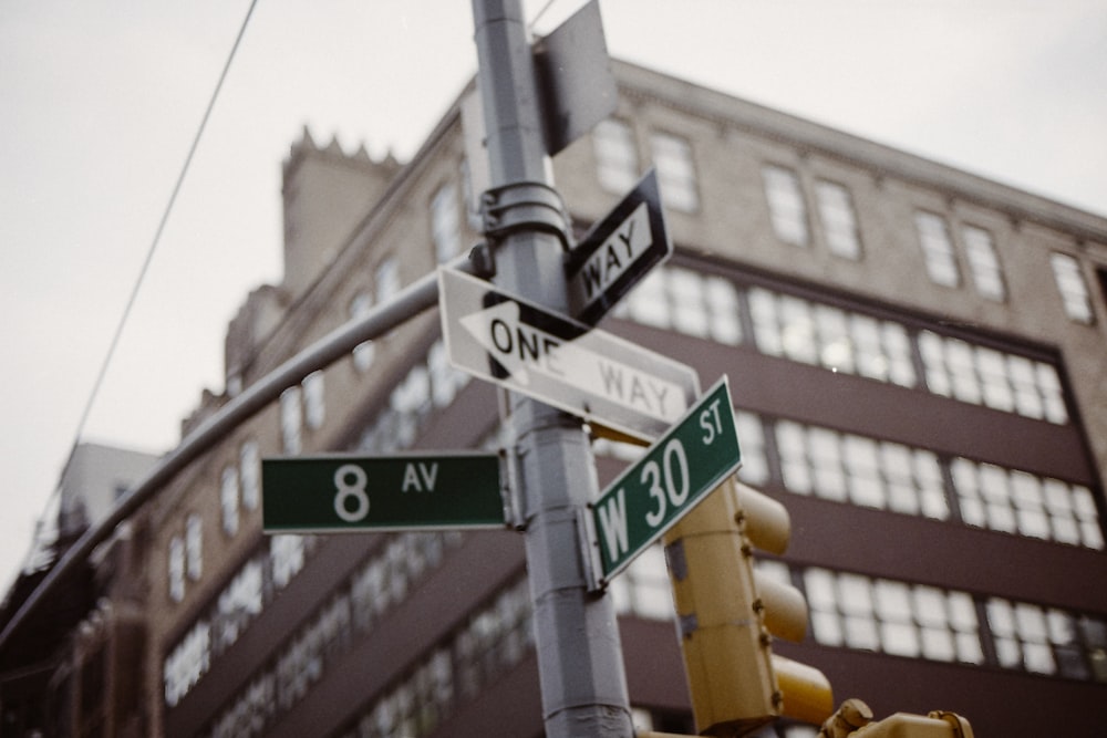 selective focus of street signages