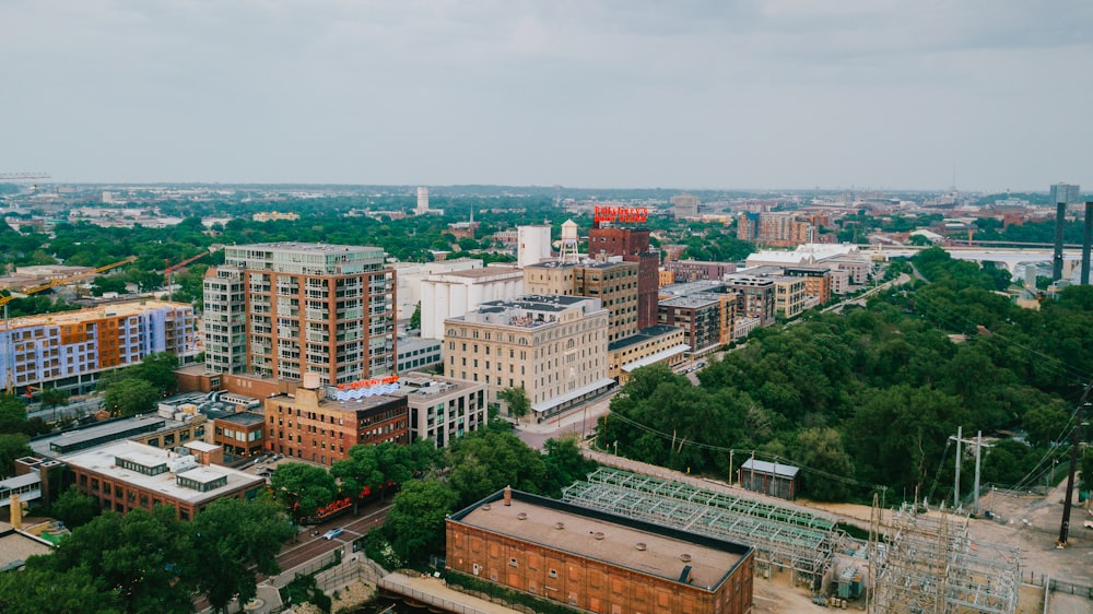 bird's eye view of high-rise buildings