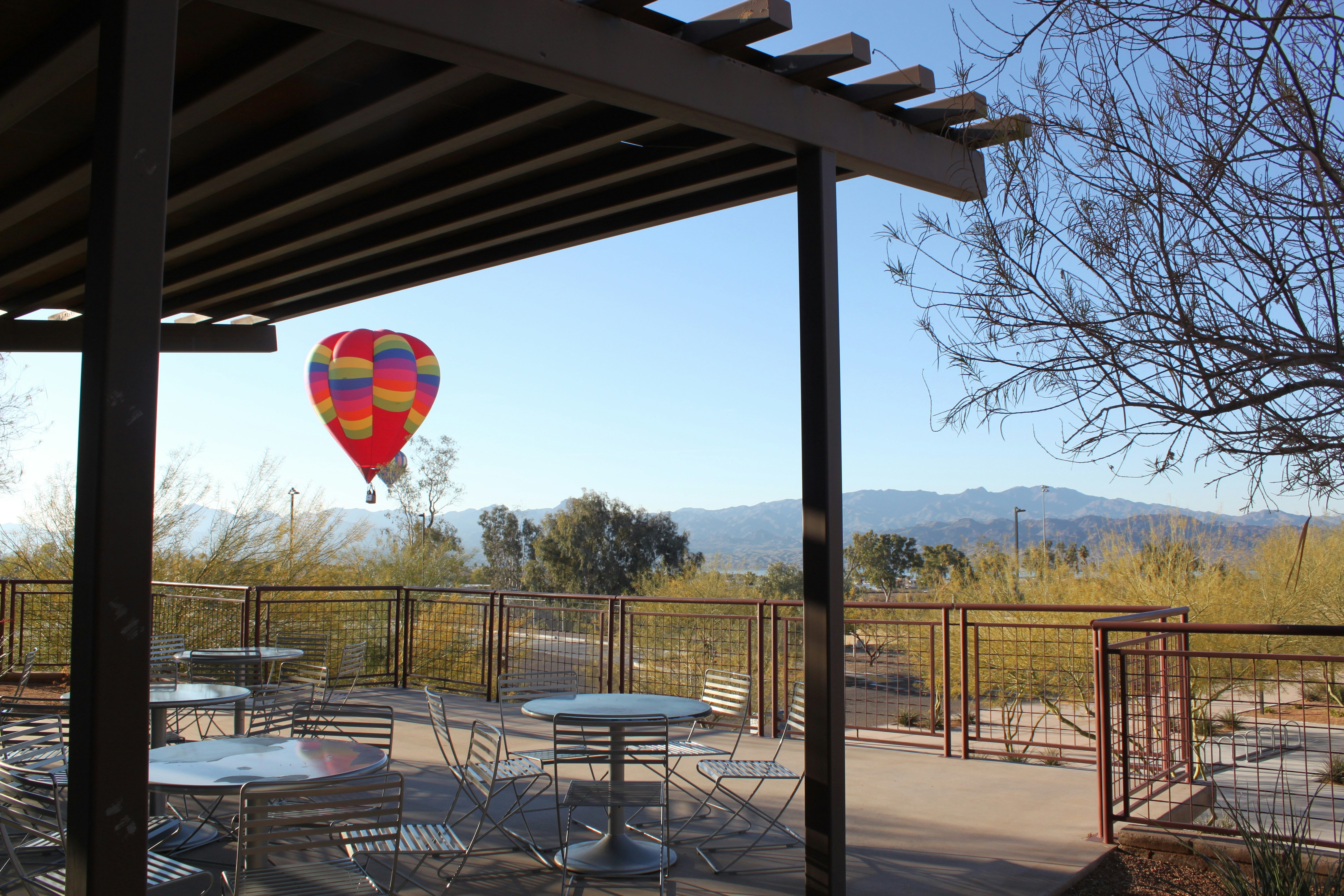 red and yellow hot air balloon