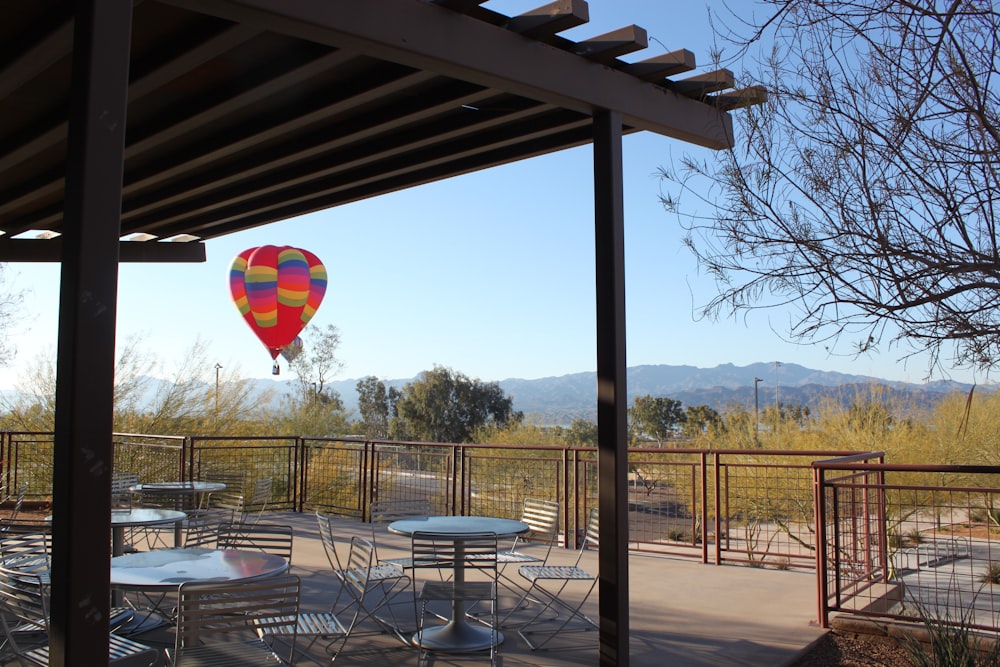 red and yellow hot air balloon