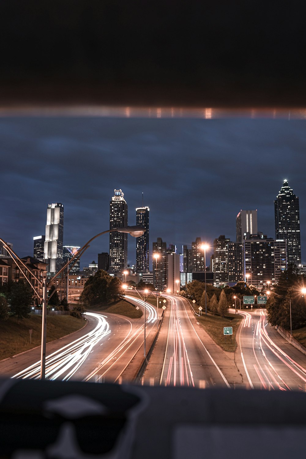 time lapse photography of road