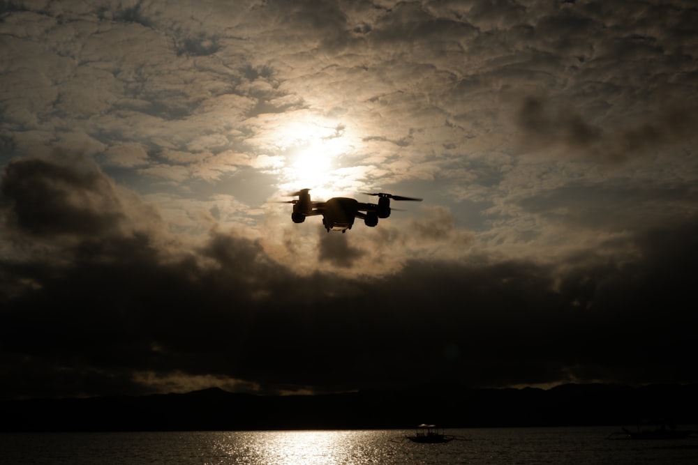 silhouette of drone