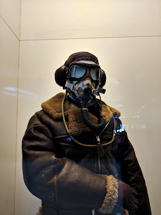 person wearing respirator