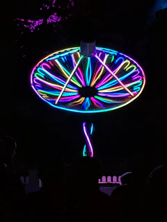 multicolored neon-lighted satellite