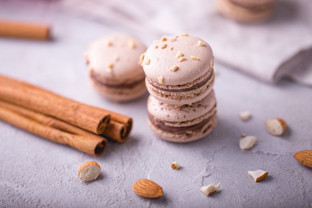 selective focus photography of macarons