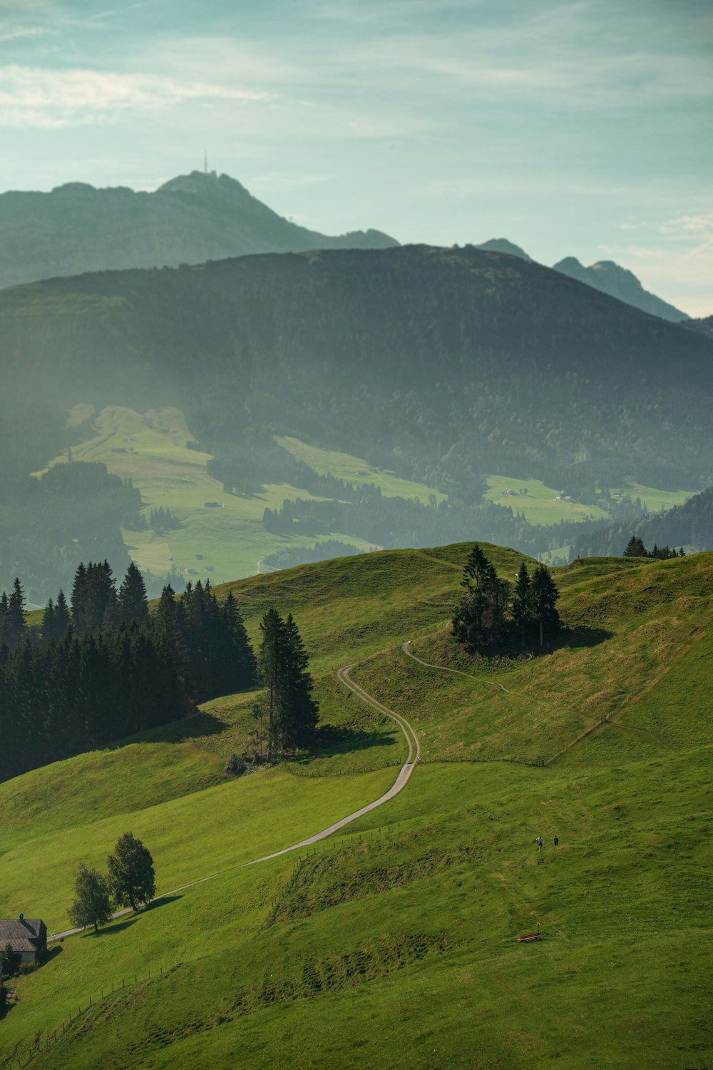 landscape photography of green mountain