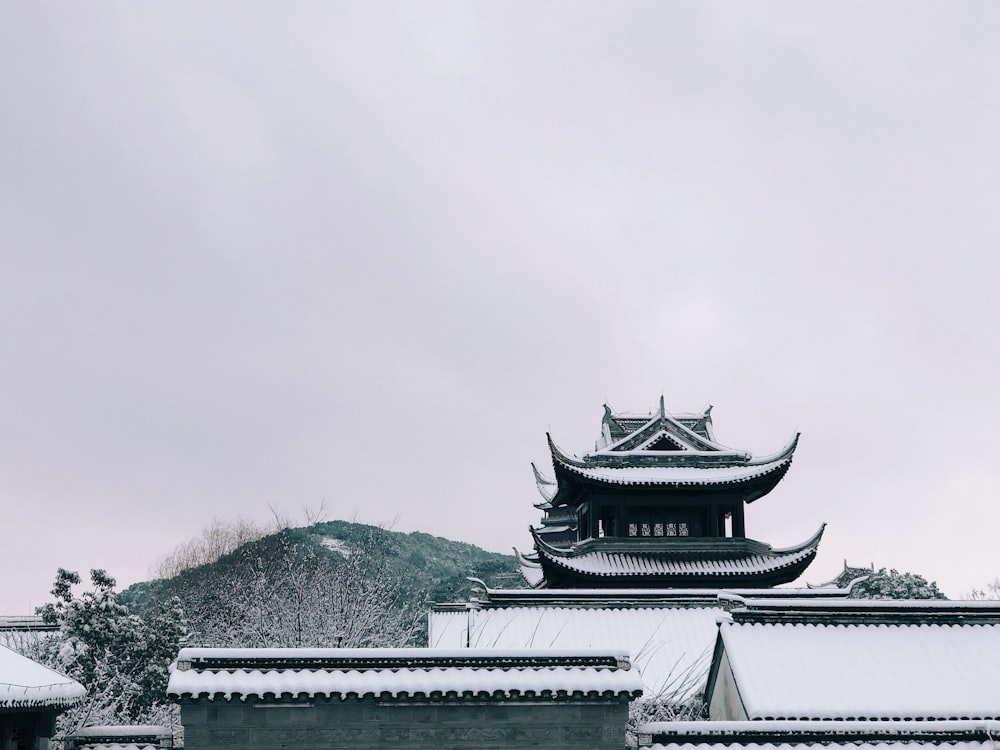Pagoda durante la temporada de invierno