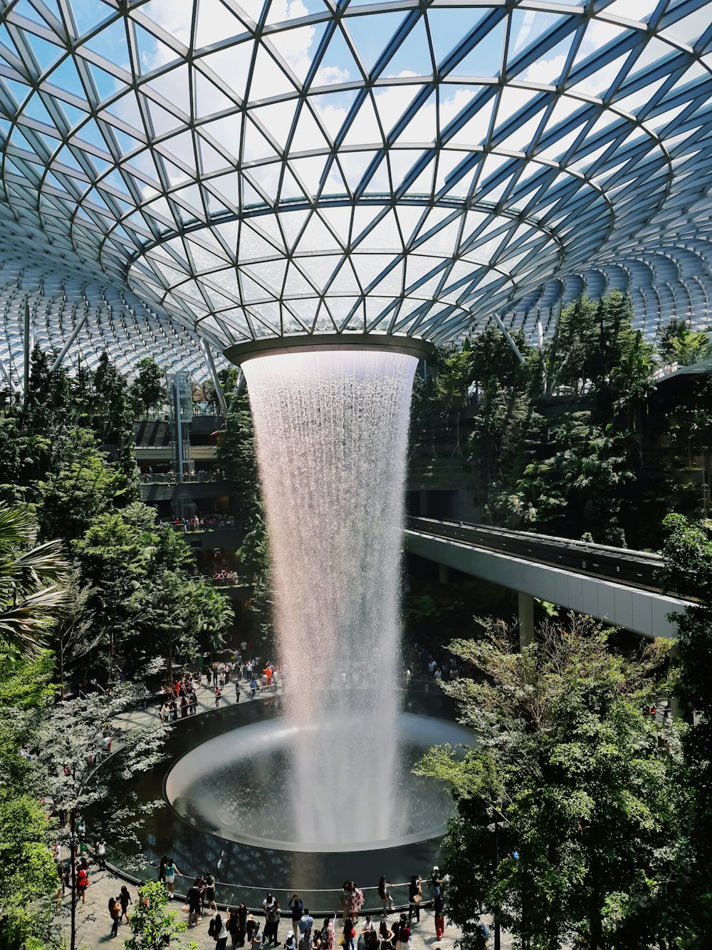 long exposure photography of fountain