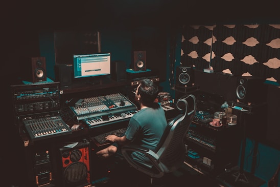 A modern audio studio in Chennai with advanced equipment.