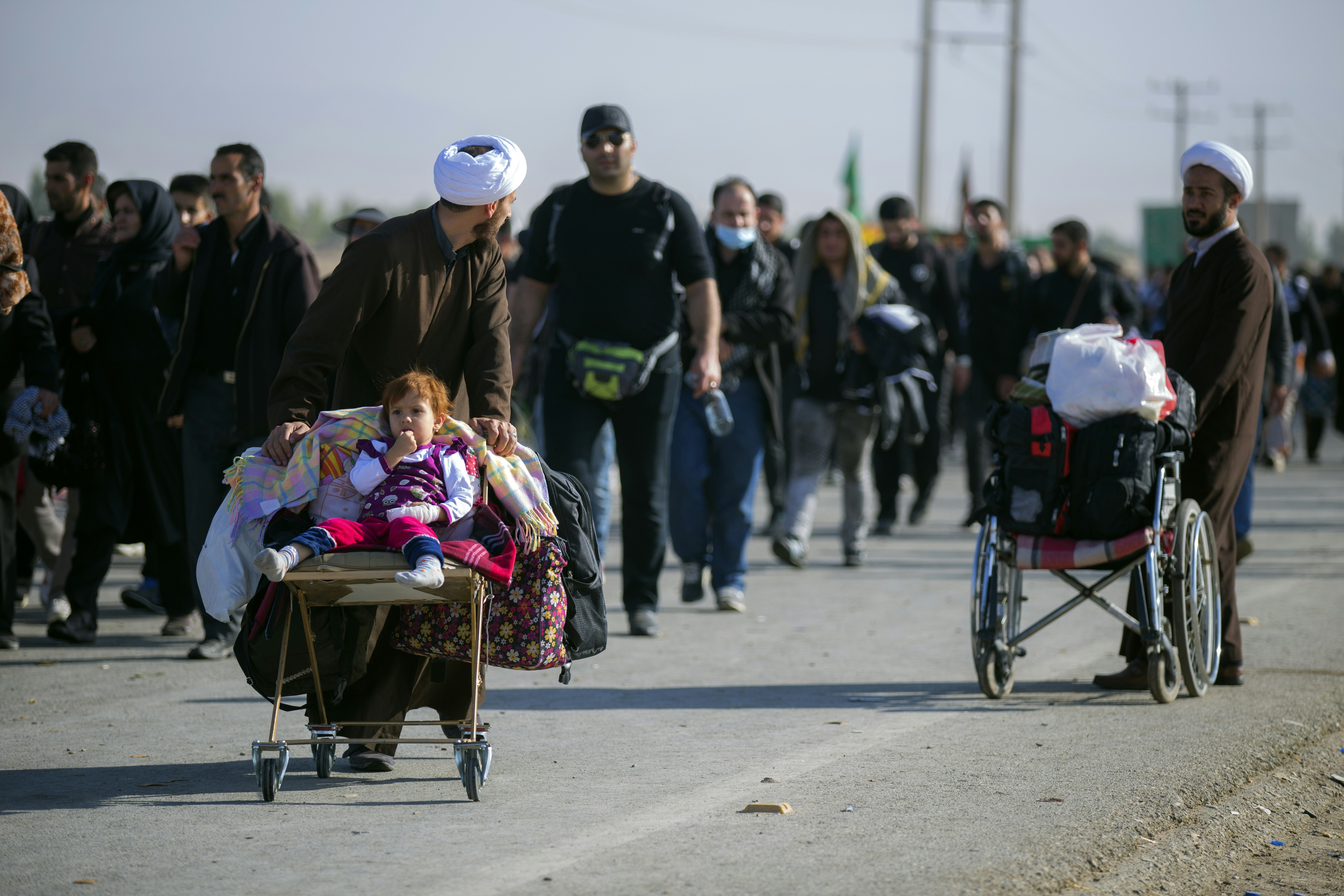 people walking on road