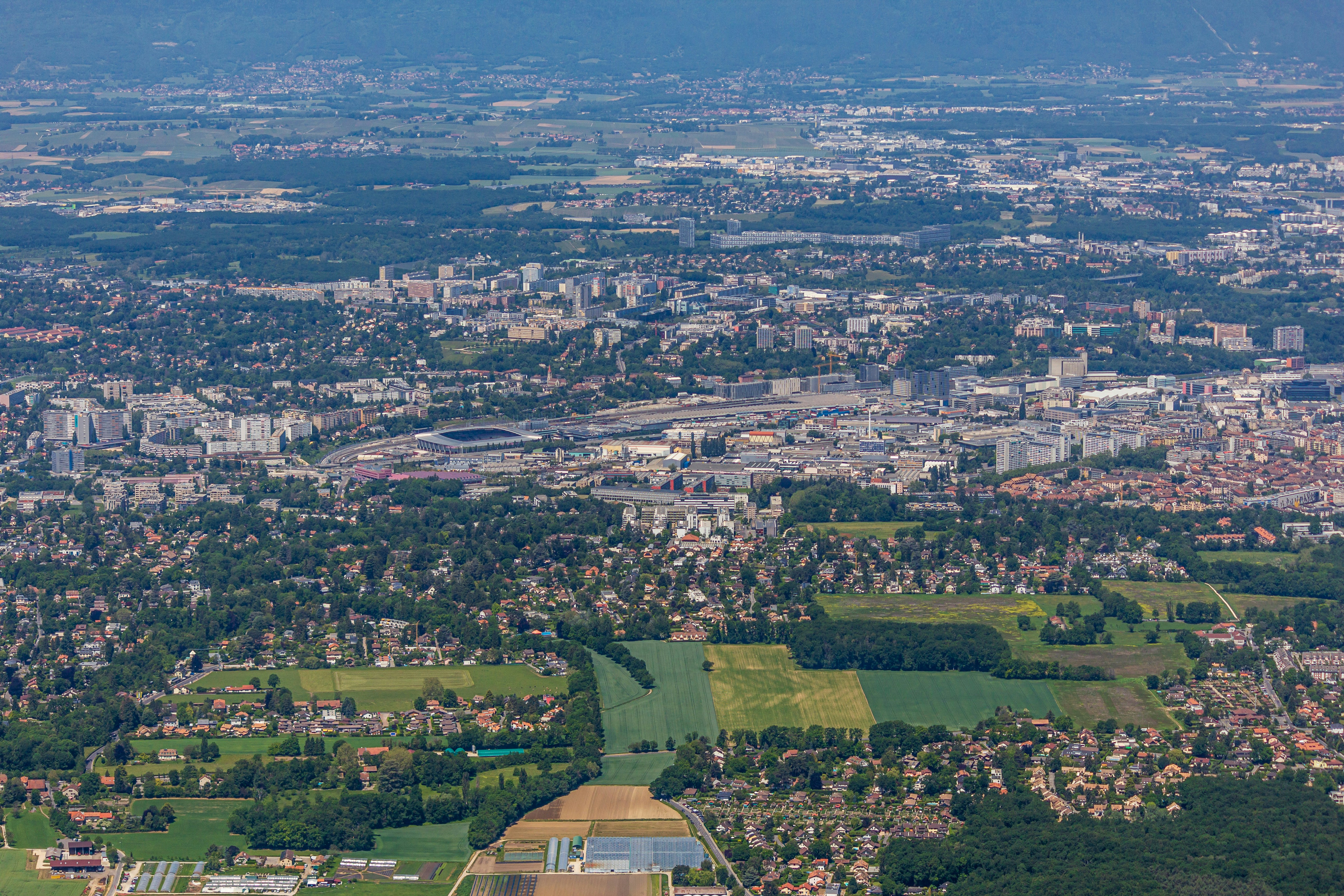 Eine Stadt aus der Vogelperspektive