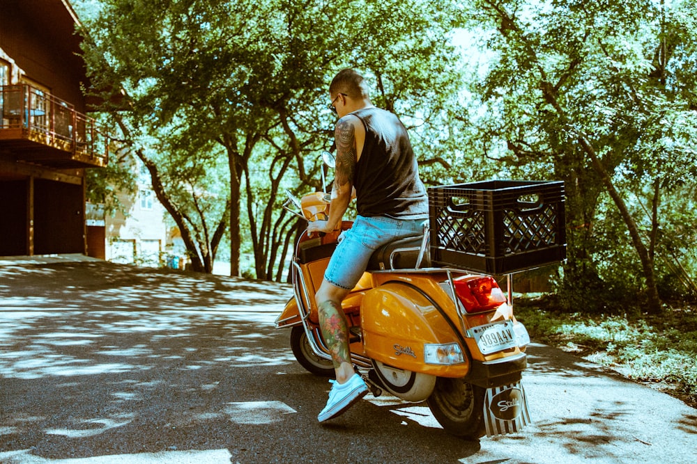 orange and black automatic scooter