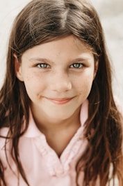 girl wearing pink shirt photo