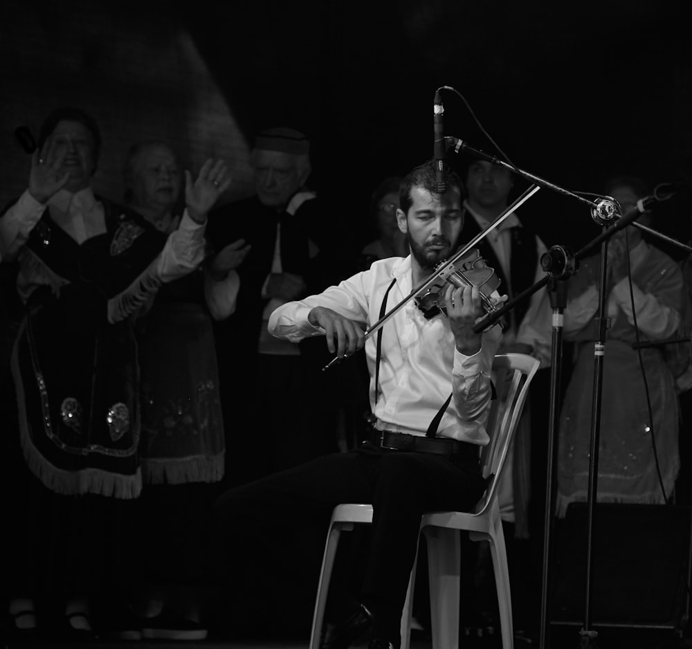 man playing violin