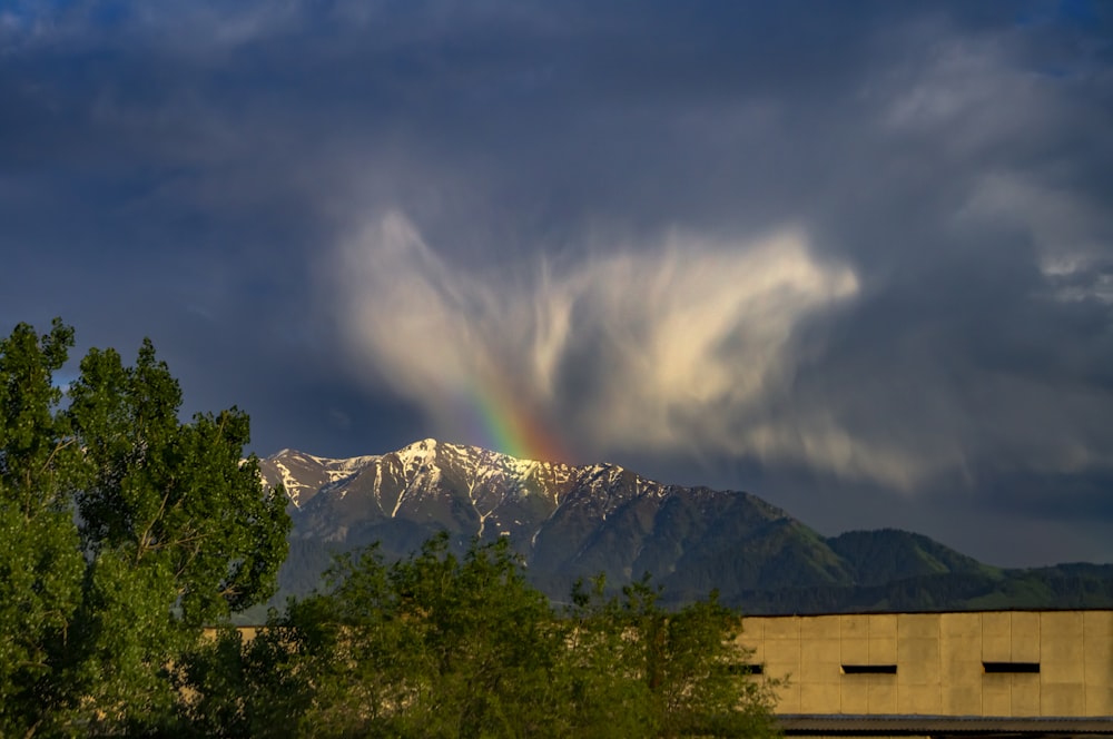 rainbow above mountains