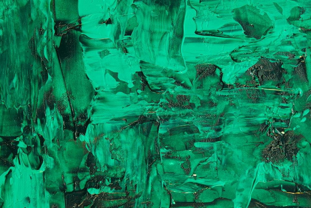 green abstract painting