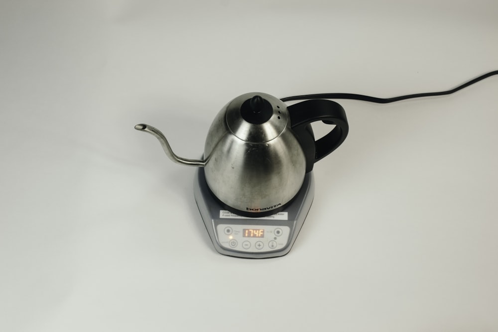 grey stainless steel electric kettle