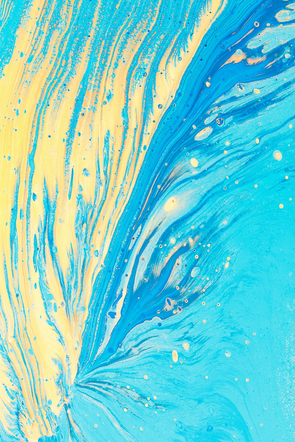 blue and yellow abstract artwork