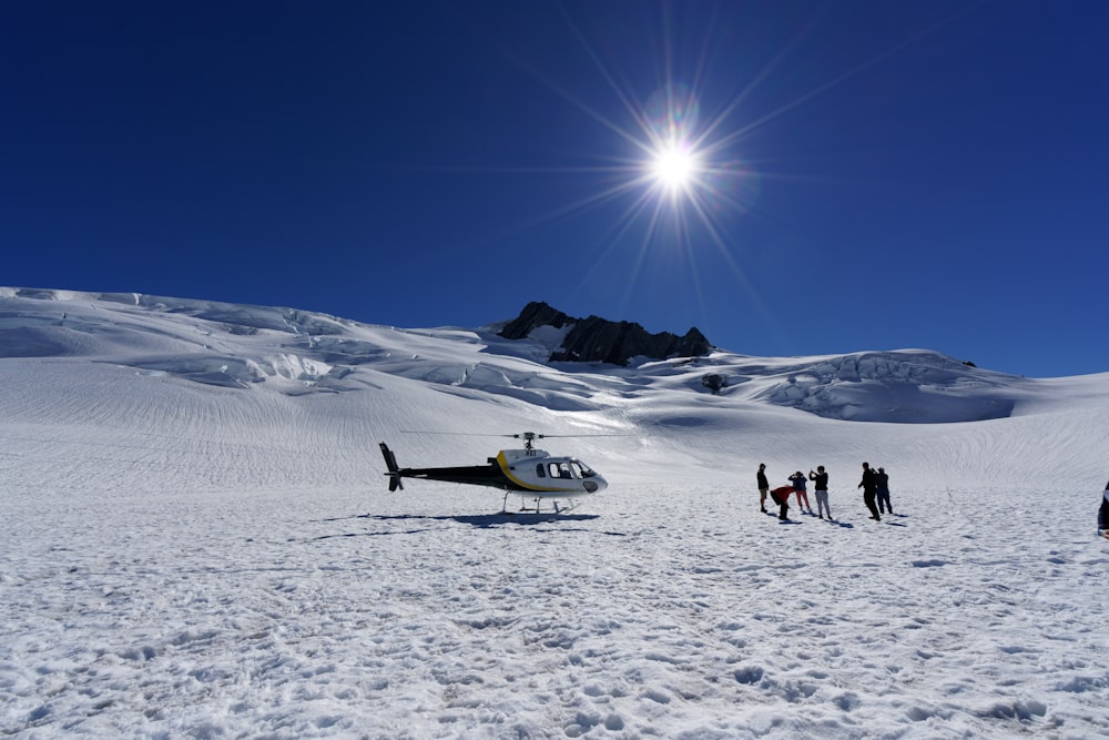 people on snow field