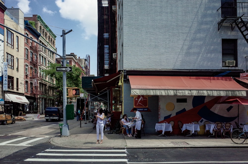 woman walking on pedestrian lane