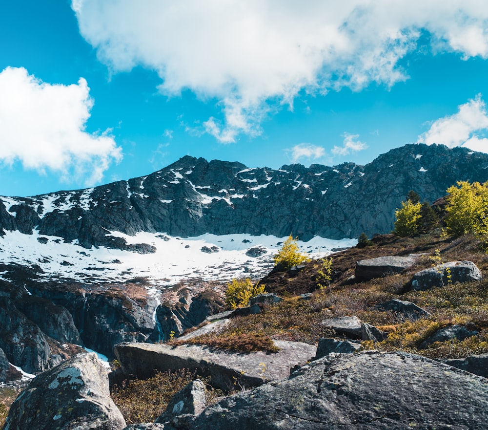 landscape photography of gray and white mountain