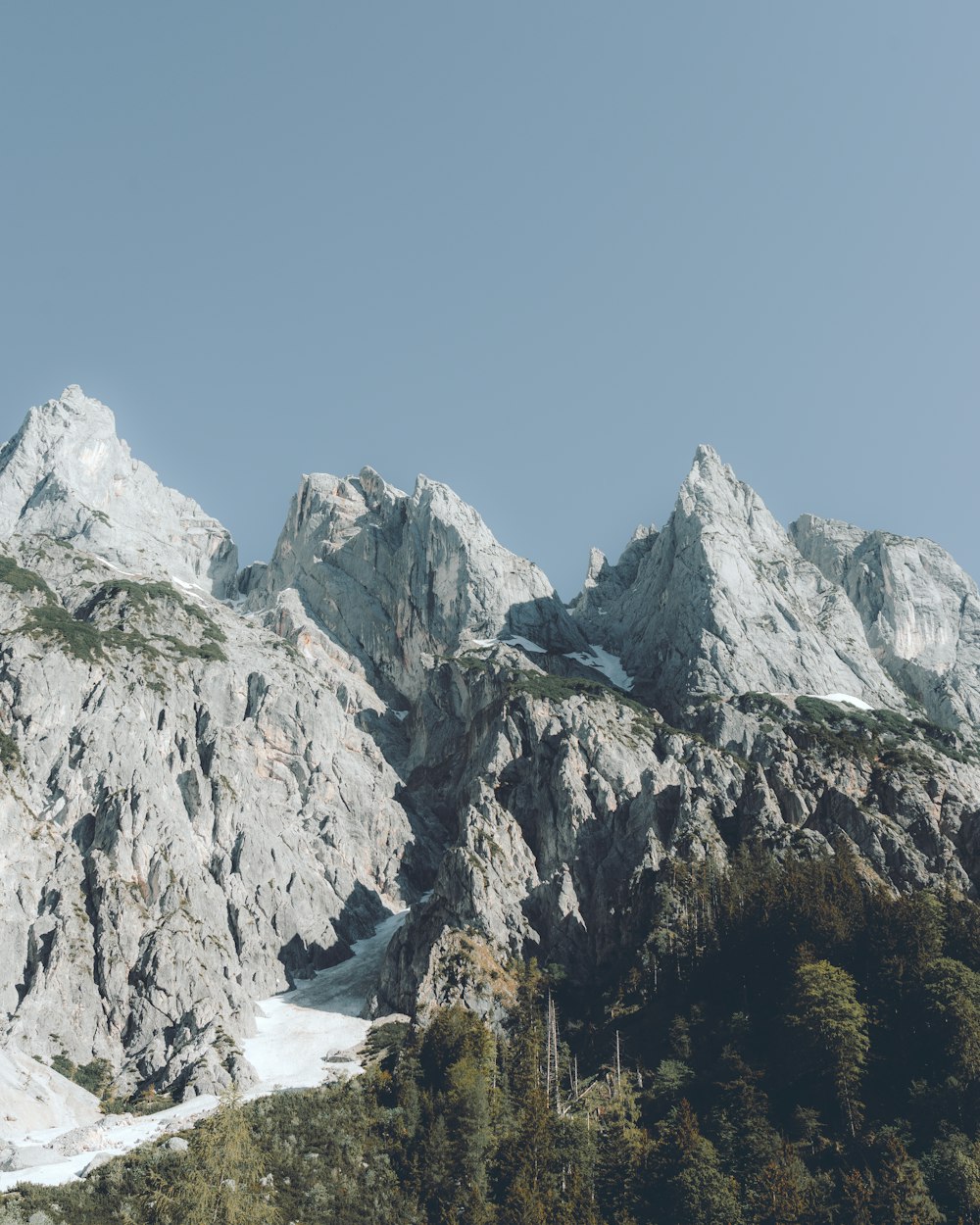 low angle photo of mountains