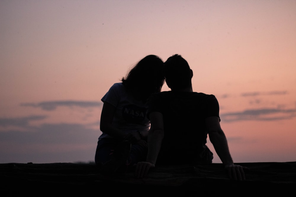 silhouette of couple