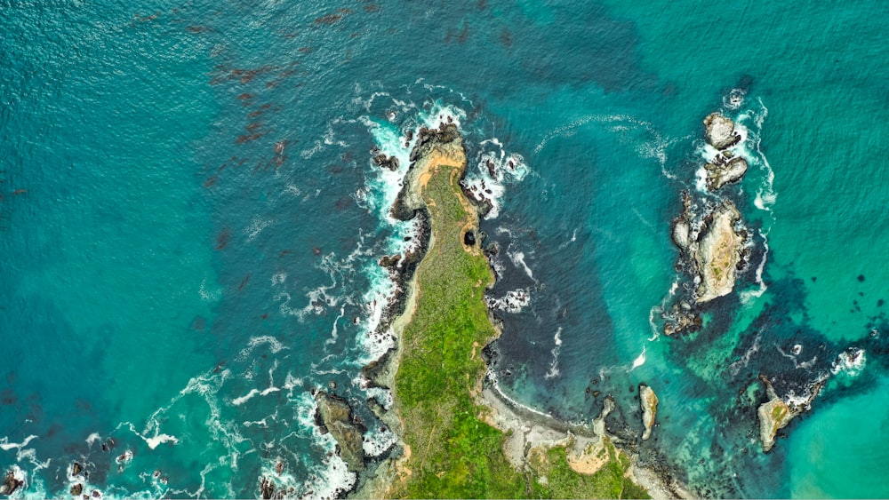 aerial photography of green island