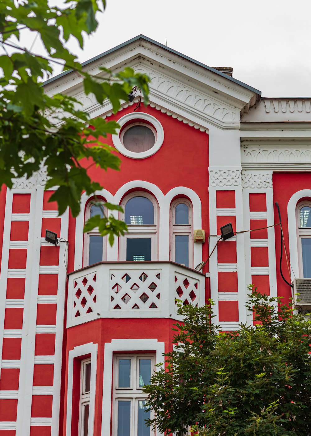 red and white concrete house