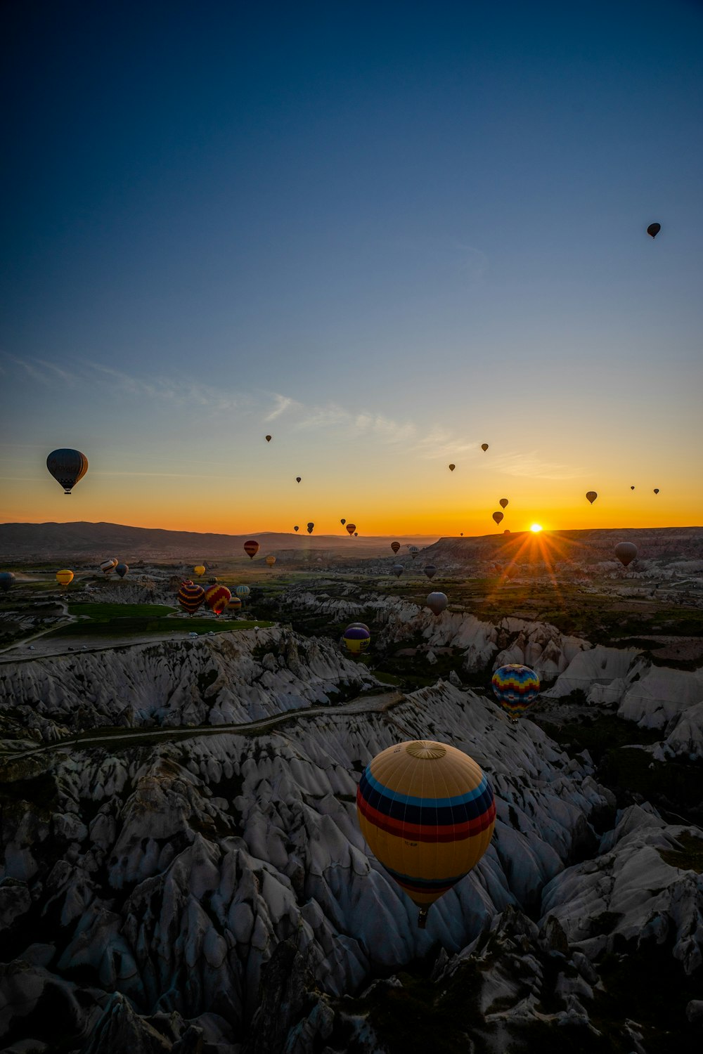 yellow hot air balloon