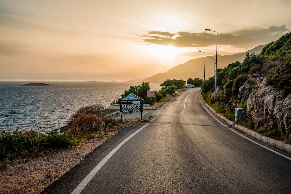 black road path