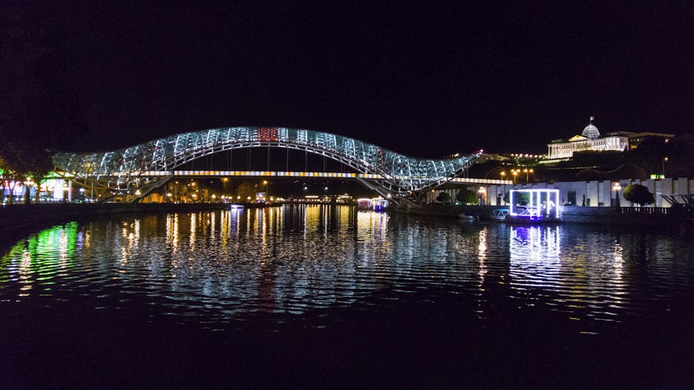 blue and red bridge